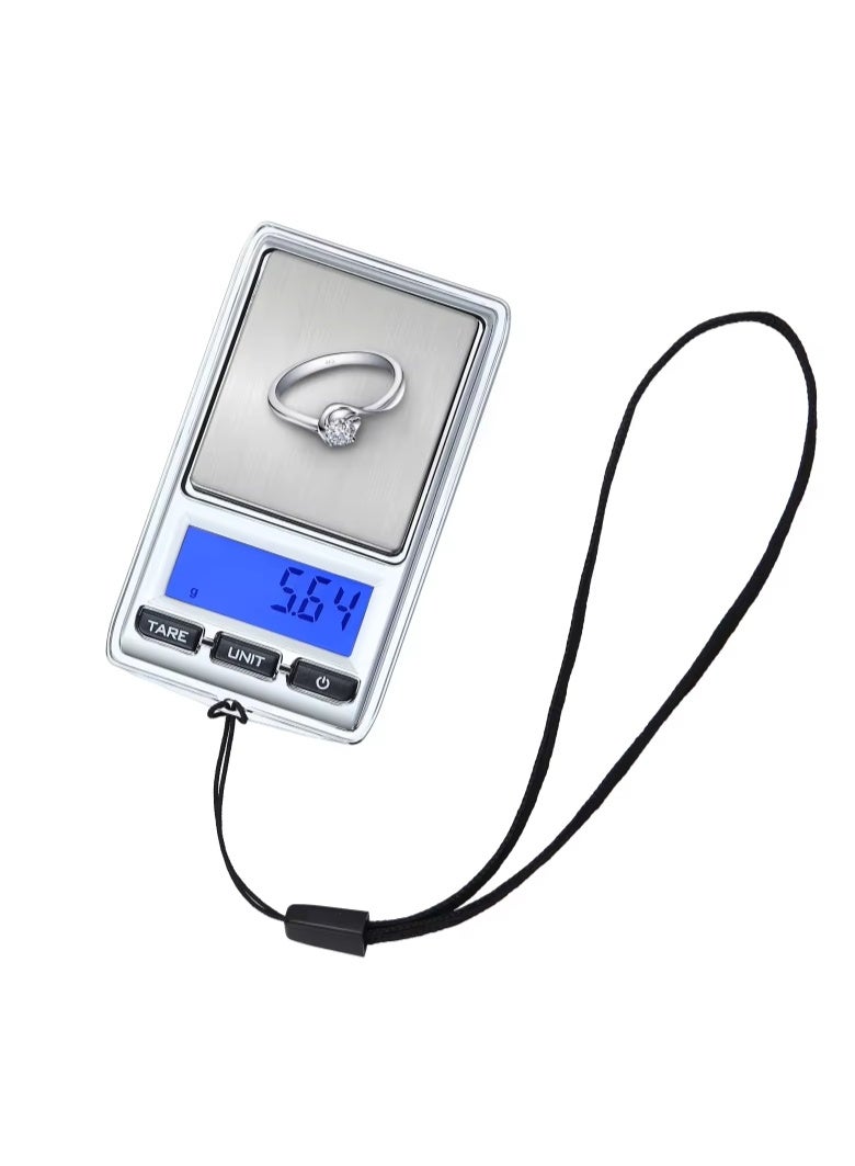 ميزان رقمي صغير دقيق بسعة ٥٠٠ جرام، ميزان جيب للمجوهرات والأعشاب والأغراض الصغيرة، يشمل بطاريات